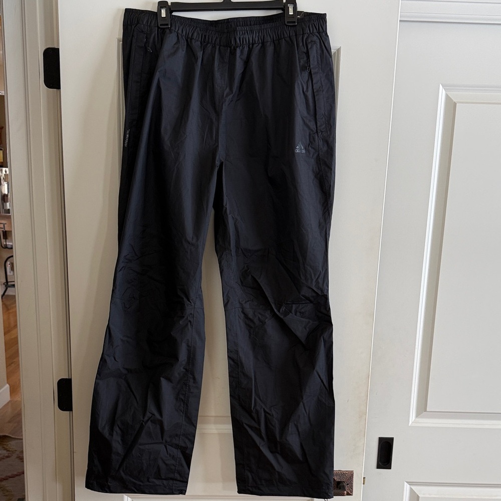 NWT Adidas Climaproof Wandertag Waterproof Men’s Rain Pants, Black, Sz XL.